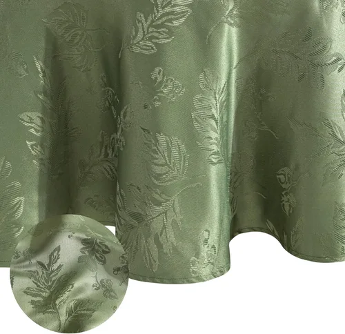 Miniatura 15 de Elrene Home Fashions. - Elegante mantel de damasco, diseño de hojas tejidas.