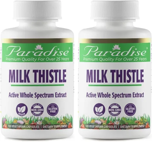 Miniatura 8 de Paradise Herbs Cardo mariano, extracto activo de espectro completo, vegano, sin OMG, sin gluten, 120 cápsulas vegetarianas