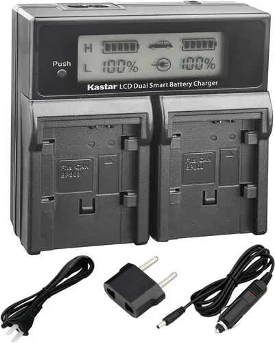 Kastar Cargador rápido dual LCD para Canon BP-828 BP-820 CG-800 VIXIA GX10 XF400 XF405 HFG30 HFG40 HF G50 HF G60 HFM32 HFM40 HFM400 HF20 HF20 HF20 1