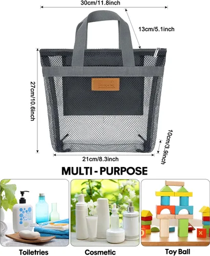 Miniatura 2 de EIMMBD Carrito de ducha portátil colgante con asa, organizador de ducha de viaje de gran capacidad para viajes, gimnasio, universidad