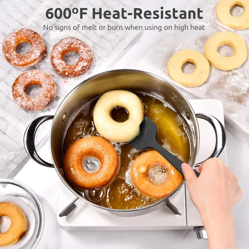 Miniatura 3 de Espátula de cuchara de silicona resistente al calor: U-Taste 600ºF de alto calor, flexible, 11.38 pulgadas, mezcla de silicona, agitación, raspado