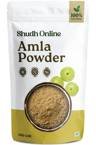 Amla Powder Orgánico, Grosella de la India para el crecimiento del cabello (3.5 oz - 0.2 lb) Alma Fruit Berry, Grosella de la India en polvo |