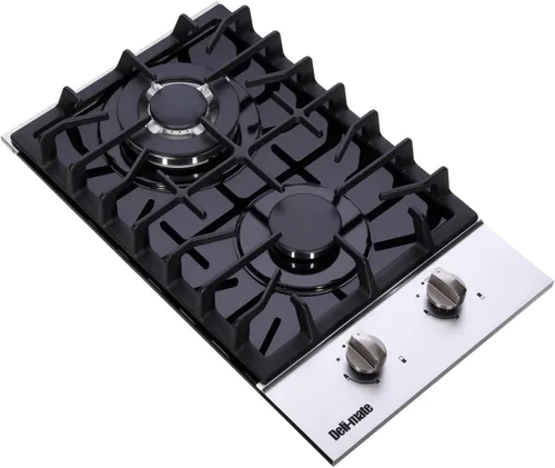 Miniatura 5 de Placa de cocina de gas de 12 pulgadas, estufa de gas de acero inoxidable incorporada de 2 quemadores, estufa de gas convertible GLPG/NG, encimera