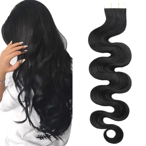 Miniatura 27 de Extensiones de cabello Sego, cabello humano estilo remy, con cinta adhesiva, lacio, cinta adhesiva de entramado tipo piel, sin costuras, invisible