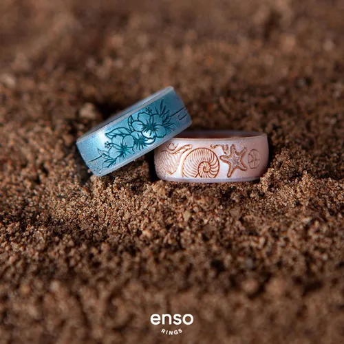 Miniatura 3 de Enso Rings Etched Classic Silicone Rings - Etched Coastal Collection - Comfortable and Flexible Design