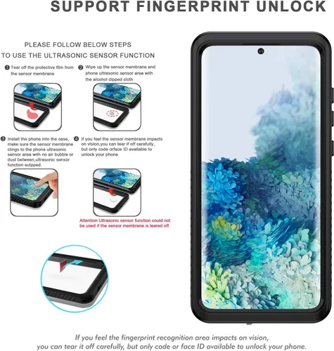 Miniatura 6 de Lanhiem Funda para Samsung Galaxy S20 (No para Plus o Ultra), IP68 Impermeable a Prueba de Polvo con Protector de Pantalla Integrado, Funda