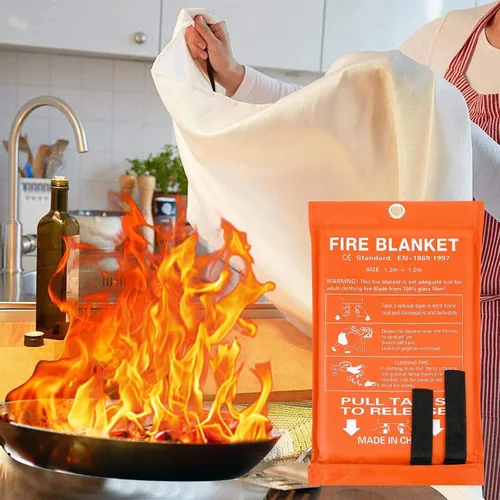 Miniatura 4 de Jerify Paquete de 8 mantas de fuego para el hogar, manta de emergencia contra incendios de 47 x 47 pulgadas, manta de fibra de vidrio, protección