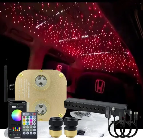 Miniatura 12 de AKEPO Luces de fibra óptica de control de aplicación RGBW de 16 W, activadas por música, 430 piezas de 9.8 pies/9.8 ft (0.03+0.04+0.06 pulgadas)