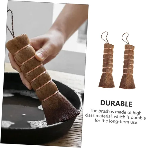Miniatura 2 de Healeved Cepillo para bandeja de té de pelo marrón, mini cepillo para platos, batidor de té, matcha, batidor, olla, fregador, cepillo para lavar