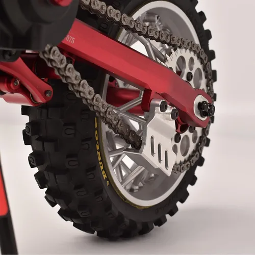 Miniatura 3 de Aluminio 7075 Placa de protección de cadena para LOSI 1/4 Promoto-MX motocicleta FXR (rojo)