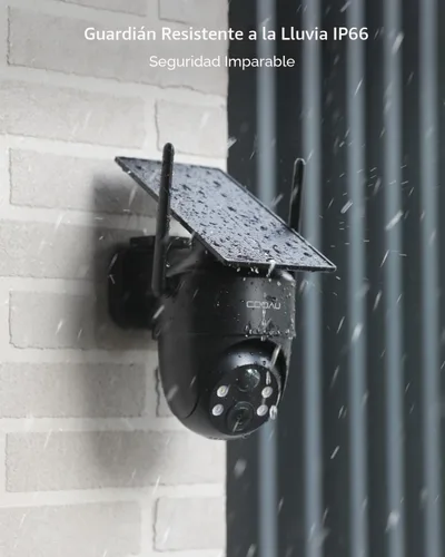 Miniatura 9 de COOAU Cámaras de seguridad solares inalámbricas para exteriores, recargable con poca luz, fácil de instalar, cámara 2K de 360° para seguridad
