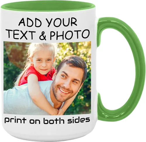 Miniatura 11 de Taza de café personalizada, crea un regalo único con tus fotos, texto y nombres, perfecta para mamá, papá, amigos y ocasiones especiales, 11 onzas