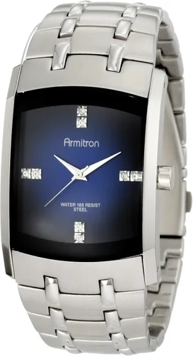 Miniatura 4 de Armitron Reloj de acero inoxidable con detalles de cristal genuino para hombre