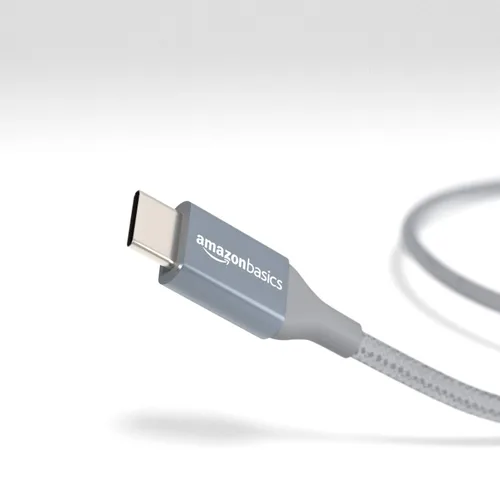 Miniatura 4 de Amazon Basics Cable de carga rápida USB-C a USB-A 2.0, cable trenzado de nailon, velocidad de 480 Mbps, certificado USB-IF, para Apple iPhone 16/15