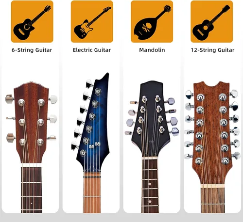 Miniatura 6 de Soporte de pared para guitarra, ganchos para guitarra, soporte para guitarras acústicas y eléctricas, bajo, banjo mandolina, base de madera de nogal