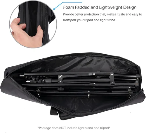 Miniatura 3 de Meking Bolsa de transporte acolchada de 39 pulgadas, funda de transporte resistente para trípode de fotografía con correa para soportes de luz