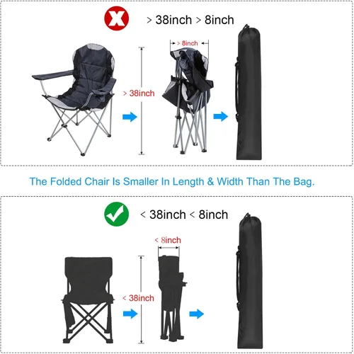 Miniatura 5 de PATIKIL Bolsa de repuesto para silla de campamento de 38 x 10 pulgadas, paquete de 3 bolsas de nailon plegables para silla de campamento, bolsa