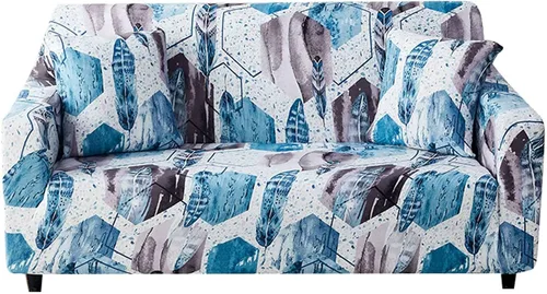 Miniatura 10 de MBROS Funda de sofá de alta elasticidad para sofá de 3 cojines, funda de sofá estampada de poliéster y elastano, protector de muebles para sala de G