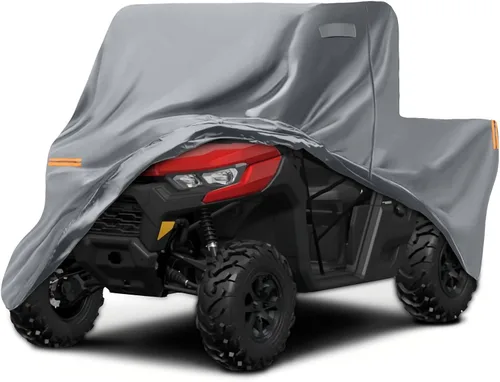 Funda impermeable UTV compatible con Can-am Defender de 2 plazas, 6 capas para todo tipo de clima, con rejillas de ventilación, cremallera de puerta