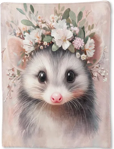 Miniatura 15 de Manta Bonita de Conejo - Adorable Manta de Forro Polar de Conejo con Diseño Floral en Lavanda Pastel, Regalos para Niños y Niñas, Suave y Cálida