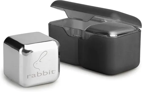 Rabbit Jumbo Chilling Stones - Piedras de Whisky Jumbo de Acero Inoxidable Premium para Enfriar Licores Finos y Bebidas, Piedras Reutilizables para