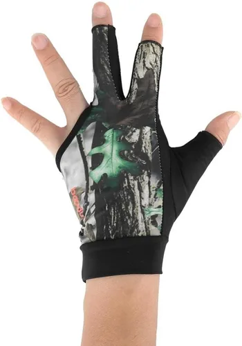 Miniatura 6 de Tbest Guante de piscina de mano izquierda, color verde, guante de billar de 3 dedos para hombres y mujeres