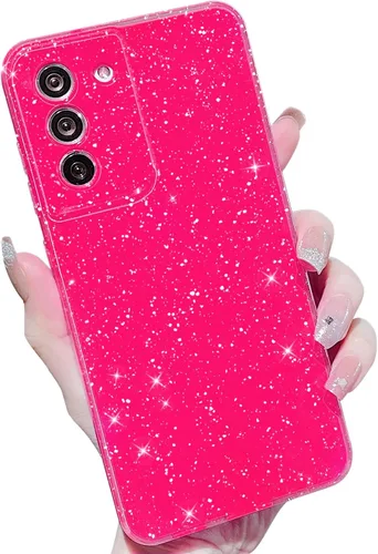 Miniatura 22 de MINSCOSE Compatible con Samsung Galaxy S22 Plus Case, Bonito Color Neón Brillante, con Purpurina Brillante Delgada Resistente a Golpes de Silicona