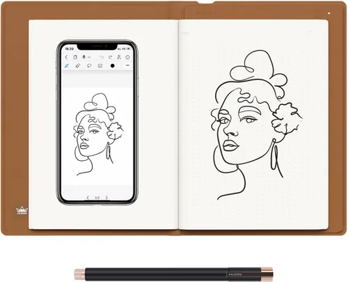 HUION Note - Tableta de Dibujo Cuaderno Digital 2 en 1 con Lápiz sin Batería, Tableta de Papel Inalámbrica Bluetooth Almohadilla de Escritura