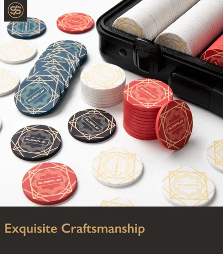 Miniatura 4 de SLOWPLAY Nash - Fichas de póquer de cerámica a granel, fichas de póquer de cerámica de grado casino de 0.42 oz para Texas Hold'em, fichas 10
