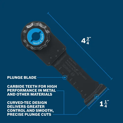 Miniatura 2 de Bosch OSM114CC 1-1/4 pulg. StarlockMax® Oscilación Multiherramienta Curva-Tec Carburo Extremo Hoja de Inmersión Curvada