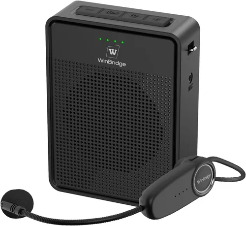 Amplificador de Voz con Micrófono Inalámbrico y Auriculares, Micrófono Ultra Portátil de Sonido Original y Altavoz, Megafono de 15W con Micrófono
