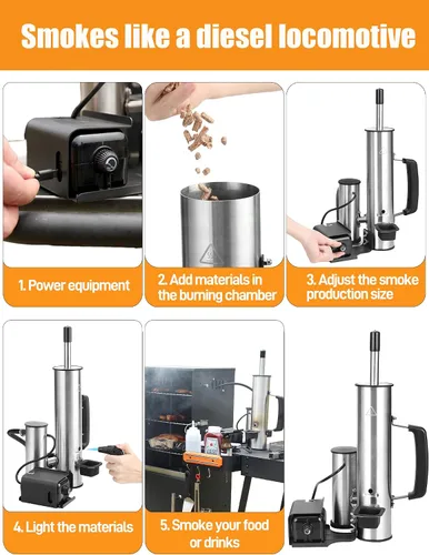 Miniatura 8 de Tubo de humo para actualización de ahumador de pellets, generador de humo frío para parrilla de gas, ahumador eléctrico inalámbrico portátil