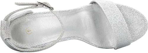 Miniatura 3 de COASIS - Sandalias de tacón grueso para mujer, puntera abierta, correa de tobillo y tacón de 3.5 pulgadas