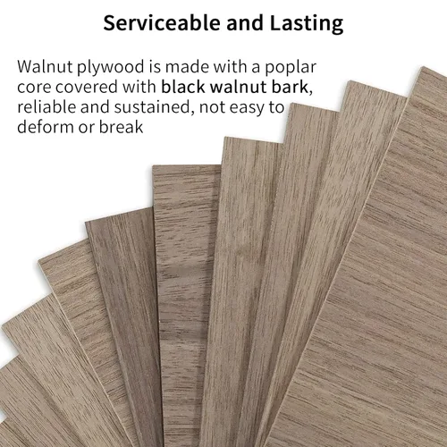 Miniatura 2 de 20 hojas de madera contrachapada de nogal para bricolaje de 12 x 12 x 1/8 pulgadas, madera de artesanía sin terminar para corte láser, grabado