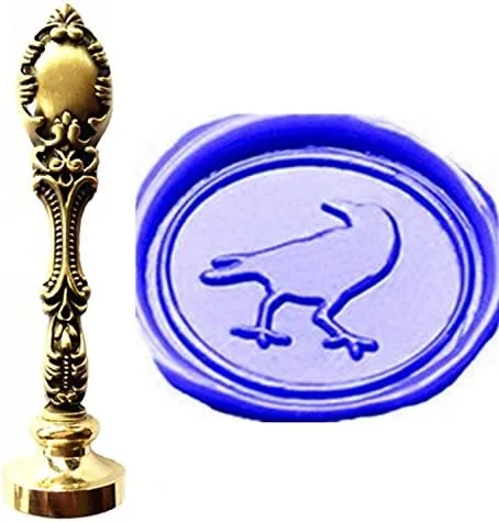 Sello de cera de pájaro águila vintage, sello de cera de metal de bronce de lujo, pavo real, invitaciones de boda, tarjetas de regalo, papel