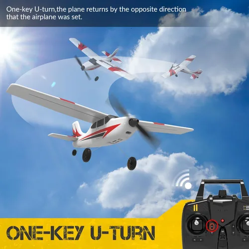 Miniatura 3 de volantexrc Avión de entrenamiento RC de 3 canales con control remoto con protector de utilería, estabilizador giroscopio de 6 ejes y 3 modos