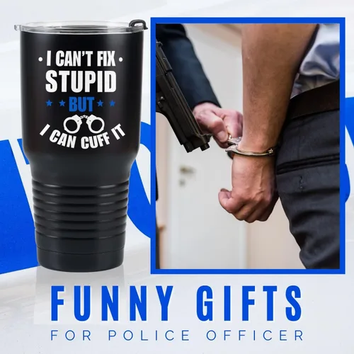 Miniatura 2 de Onebttl Vaso de acero inoxidable de 30 onzas, regalos divertidos para oficiales de policía, policías, oficiales correccionales, jubilación