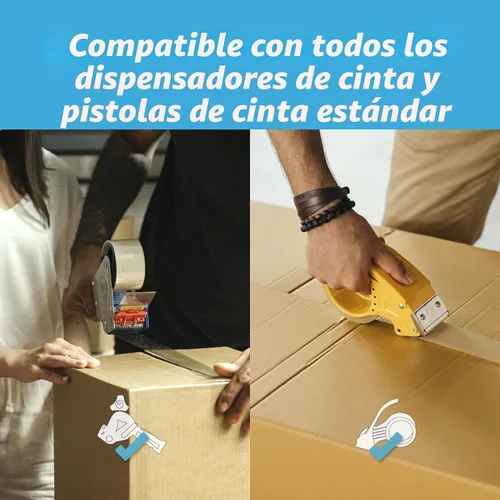 Miniatura 6 de Art3d 6 rollos de cinta de sellado de cartón resistente, cinta de embalaje transparente, 1.88 pulgadas x 55 yardas, 2 mil de grosor