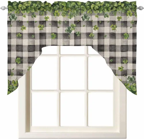 Miniatura 9 de Cortinas de cocina con cenefa de Pascua, cenefa con bolsillo para barra, paneles de cortina para dormitorio, sala de estar, baño, cafetería