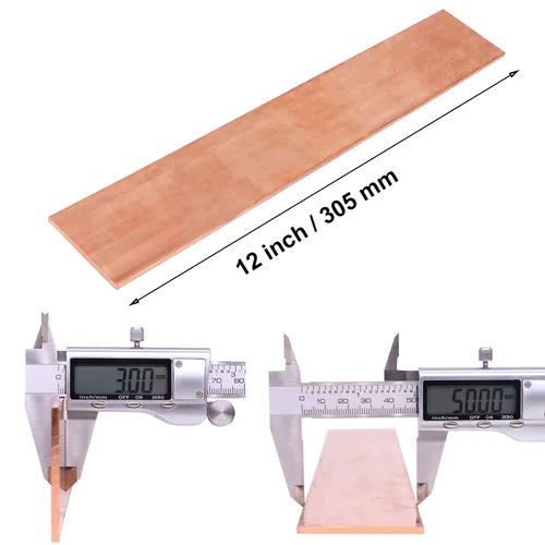Miniatura 2 de Barra plana de cobre C110 de 1/8" x 2" de 12" de largo, sólida, placa de 0.250" para moledor