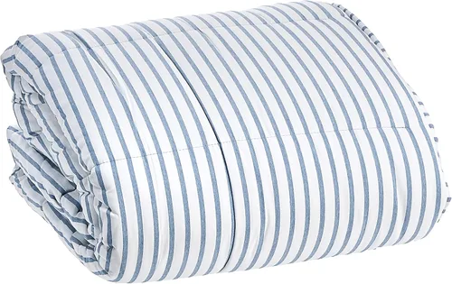 Miniatura 19 de Linenspa - Edredón de microfibra hipoalergénico con relleno sintético, para usar todo el año, tamaño individual XL, azul marino, tamaño individual