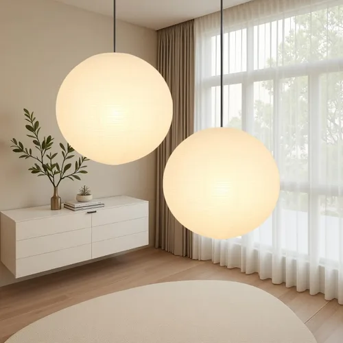 Miniatura 2 de Faroles de papel, 2 linternas chinas redondas grandes de 16 pulgadas, lámpara colgante plegable, lámpara colgante de papel para el hogar