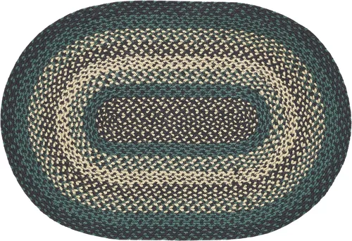 Miniatura 12 de VHC Brands Pine Grove, alfombra trenzada de yute, tapete de medio círculo, verde, 16.5 x 34 pulgadas