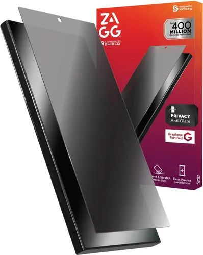 ZAGG Fusion Privacy - Protector de pantalla antirreflejos para Samsung Galaxy S25 Ultra, polímero híbrido flexible, acabado mate, filtro de