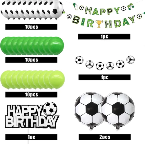 Miniatura 3 de Decoraciones de fiesta de cumpleaños de fútbol, globos de fútbol para hombres y niños, fiesta de cumpleaños deportiva, fiesta temática de fútbol