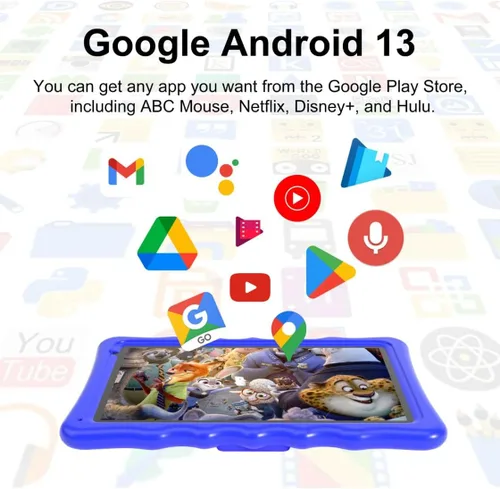 Miniatura 6 de BYYBUO Tableta para niños de 10 pulgadas, Tabletas Android 13 para niños, Tableta Google con 4GB RAM y 32GB ROM (Azul Claro)