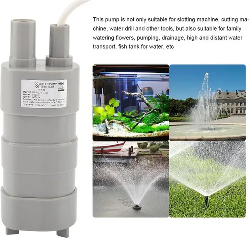 Miniatura 2 de Joyzan Bomba de agua micro sumergible, mini bomba de agua DC 12V 600L/H Elevación de alto flujo 5M Pequeño ultra silencioso bajo ruido enchufe