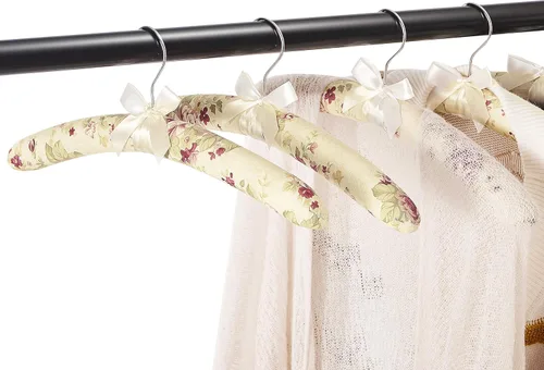 Miniatura 4 de Perchas acolchadas para suéteres, perchas acolchadas para abrigos, colgador de espuma, fundas de lona de satén antideslizantes para adultos, bodas