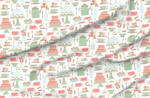Miniatura 4 de Spoonflower Tela – 1950S Pastel Retro Café Té Dulces Cocina Impreso en Tela Gasa Cuarto Grasa – Coser Moda Vestidos Decoración del Hogar
