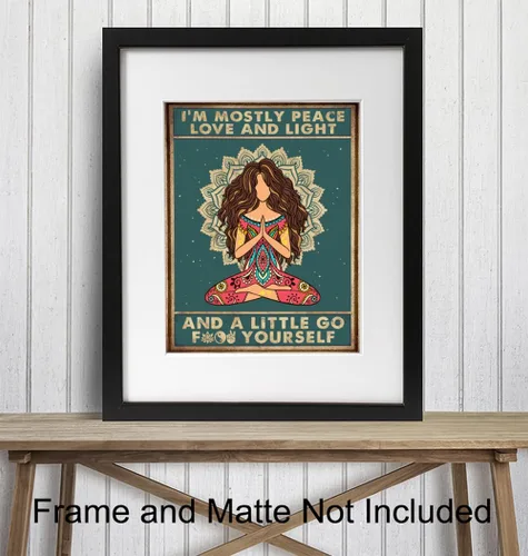 Miniatura 3 de Divertido arte de pared bohemio de 11 x 14 pulgadas, decoración de meditación zen, regalos de yoga de la nueva era para mujeres, impresión artística